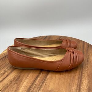 Earth Jacci Flats Womens Size 9 W Brown Leather Slip On Dress Shoes Casual